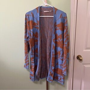 Soft Surroundings cardigan blue terra cotta large